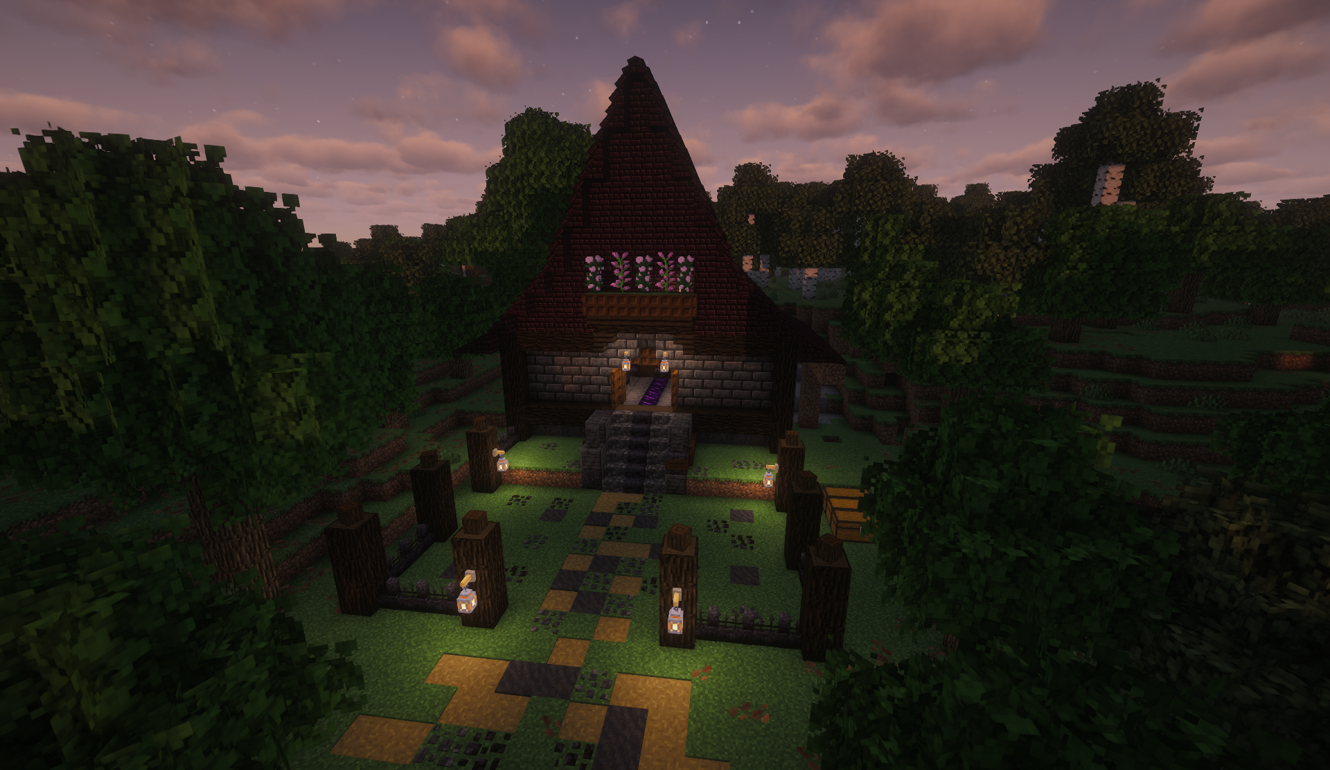 Exterior view of the End Lodge at the entrance to the End Portal Room