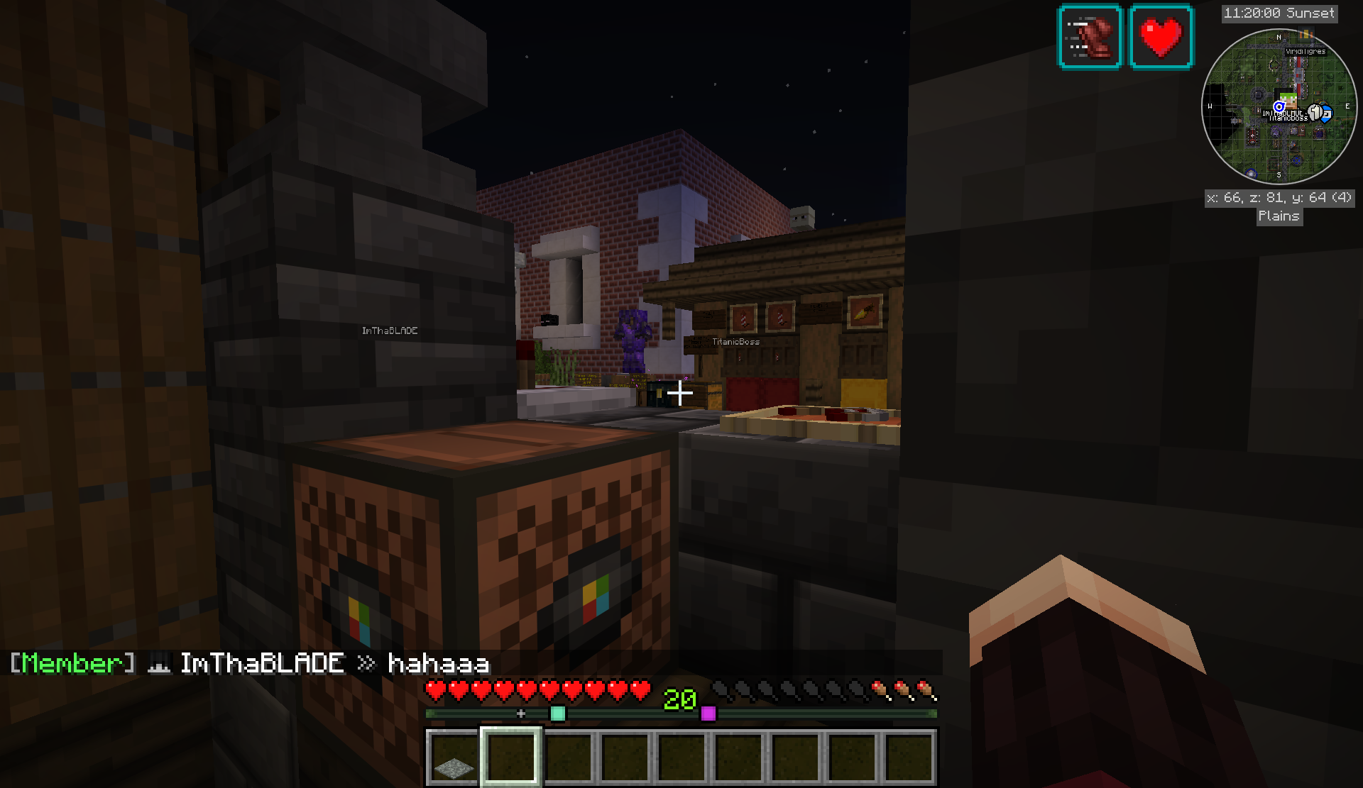 Members hanging out in the shopping district at night