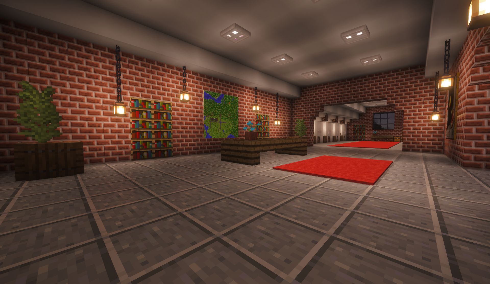 Interior of the shopping district post office